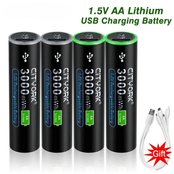 WAKAILONG USB-C Rechargeable Lithium Batteries | 1.5V AA (3800mAh) & AAA (3000mAh) | Ultra Fast Charging