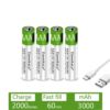 WAKAILONG USB-C Rechargeable Lithium Batteries | 1.5V AA (3800mAh) & AAA (3000mAh) | Ultra Fast Charging