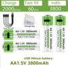 WAKAILONG USB-C Rechargeable Lithium Batteries | 1.5V AA (3800mAh) & AAA (3000mAh) | Ultra Fast Charging